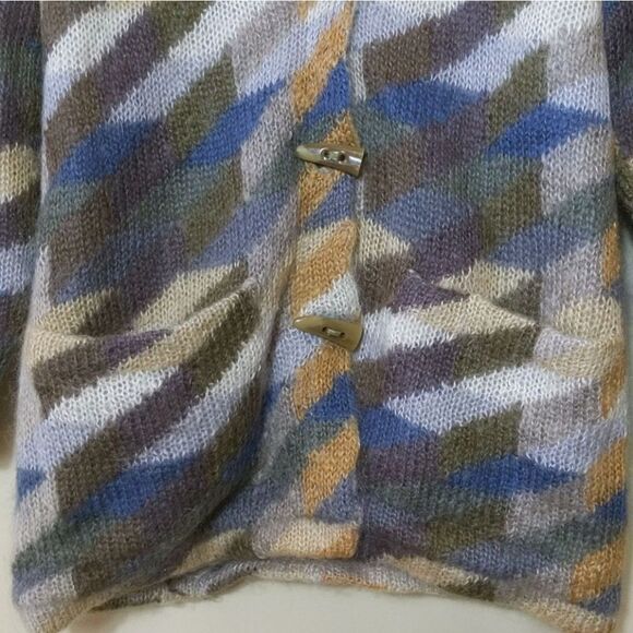 Vintage Susan Bristol Mohair Wool Toggle Sweater Jacket Cardigan Oversized Small - Picture 3 of 13